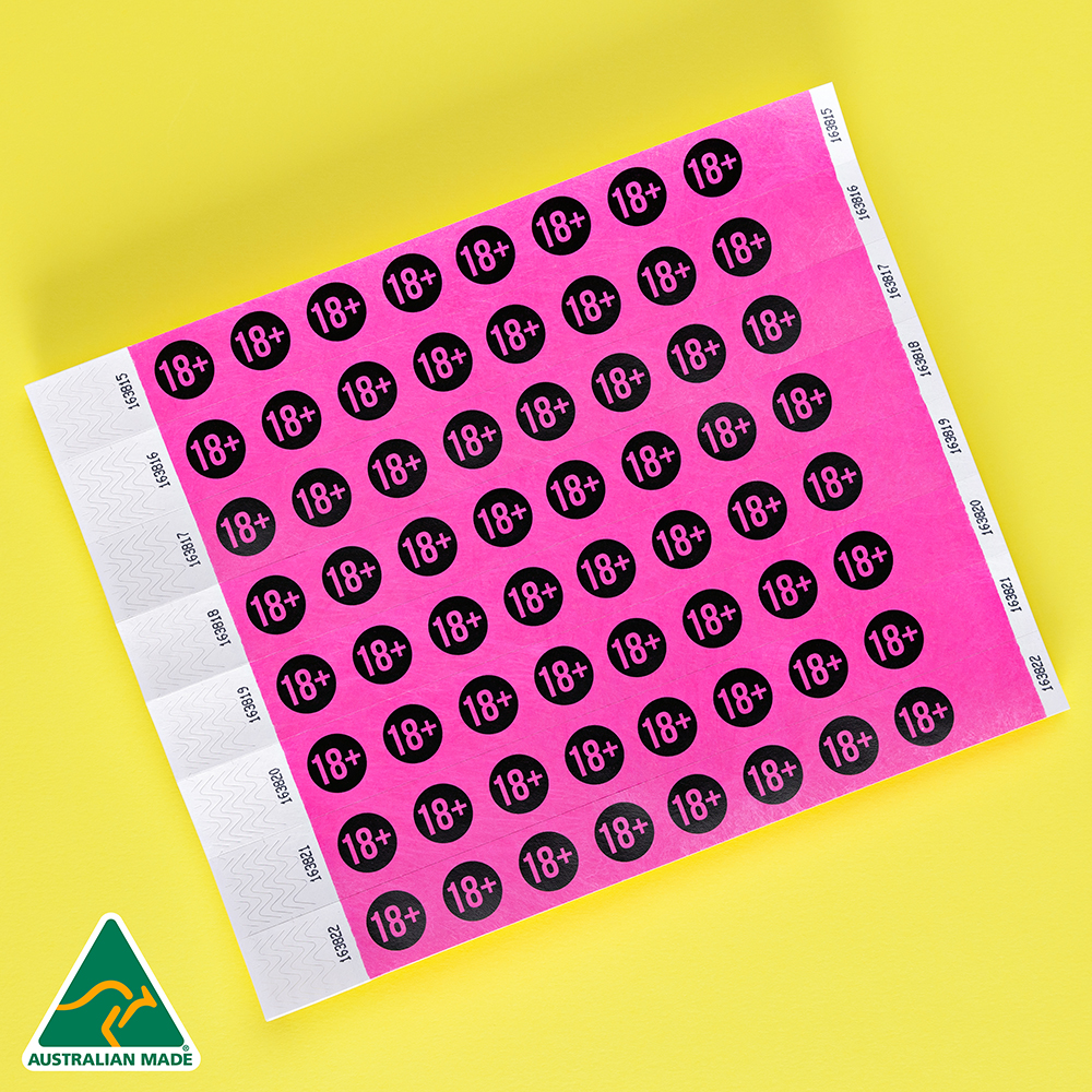 The Wristband Co. - Over 18 - 25mm Tyvek Wristbands